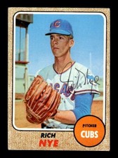 RICH NYE SIGNED 1968 TOPPS BASEBALL #339 CHICAGO CUBS ON-CARD AUTO