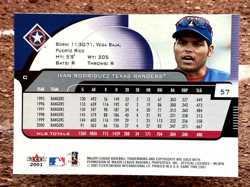 2001 Fleer Game Time Ivan Rodriguez #57 - Bild 2 von 2
