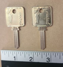 Medeco blank uncut square headed keys, qty. 2 for 1 price - New