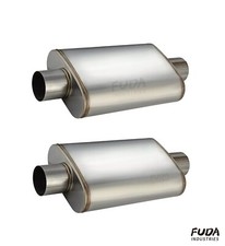 A Pair Of Universal Muffler 2.5in Inletoutlet Centerstraight-through Exhaust