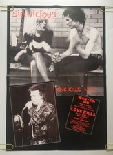 Love Kills NYC Vintage Poster Wanted Sid Vicious Nancy Sex Pistols Pin-up 80's
