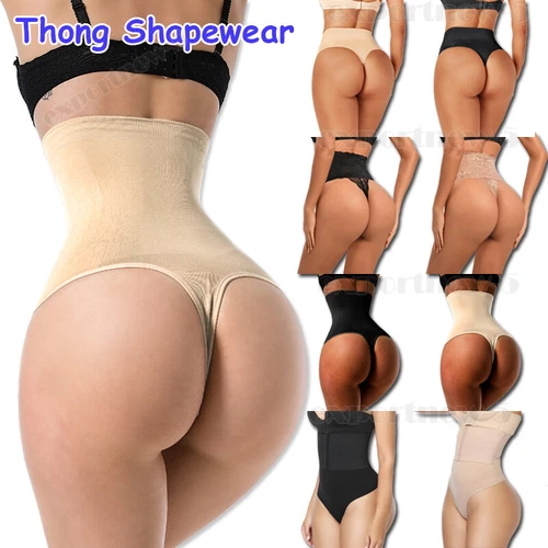 Women's Tummy Control Body Shaper High-Waist Trainer Thong Panty Boned Shapewear - Picture 1 of 33
