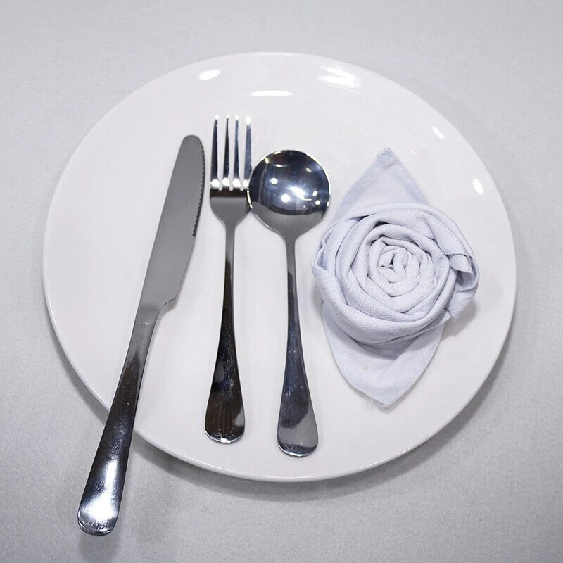 12x New White Cotton Large Napkins Tableware Dinner Hotel Wedding Birthday Party - Image 3 of 4