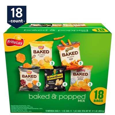 Baked and Popped Mix Variety Pack Snack Chips, 18 Count Multipack