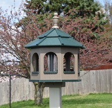 LARGE Poly Octagon bird feeder  Amish handmade  Made in USA  Clay  Green