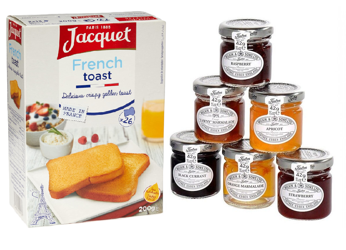 French Toasts + Jams & Marmalade Selection Food Gift Breakfast Tiptree Jacquet