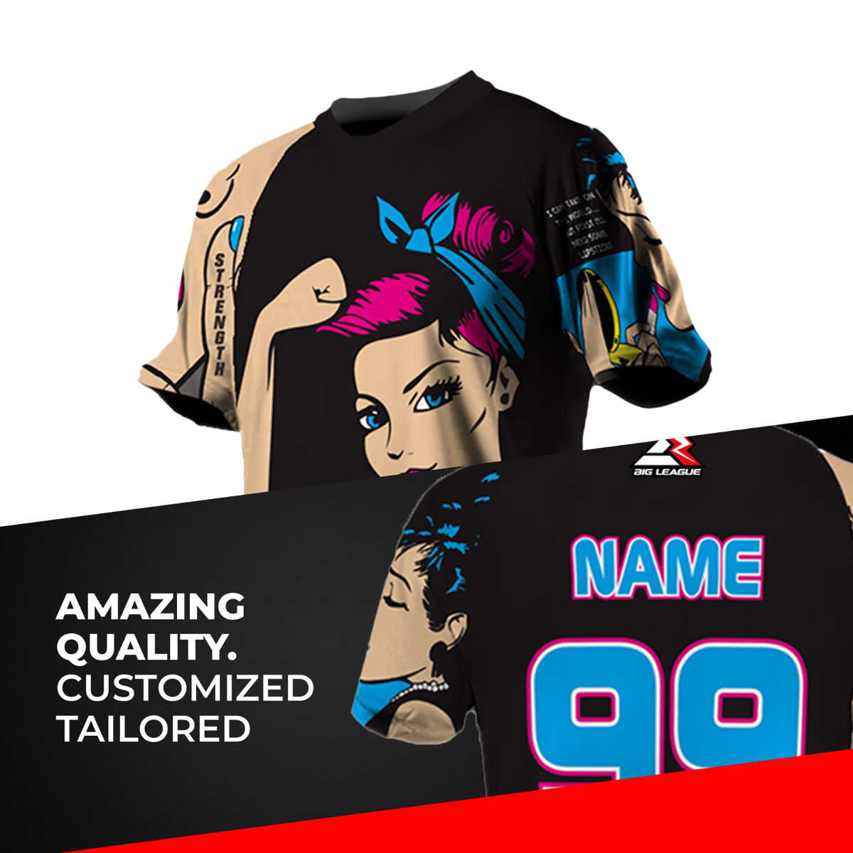 CUSTOM T-Shirt JERSEY Personalized Name Number - Dirty Divas