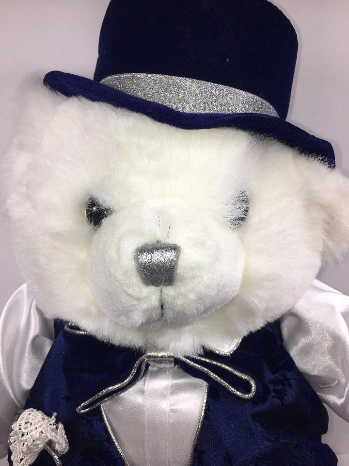 Oso de peluche blanco Millennium 2000 18" edición especial copo de nieve macho Foto 2 de 4
