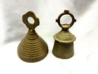 2 Small Ribbed Brass Bells