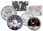 APOLLO 11 SPACE MISSION 2-Coin Set US Quarter & JFK Half Dollar NASA ASTRONAUTS