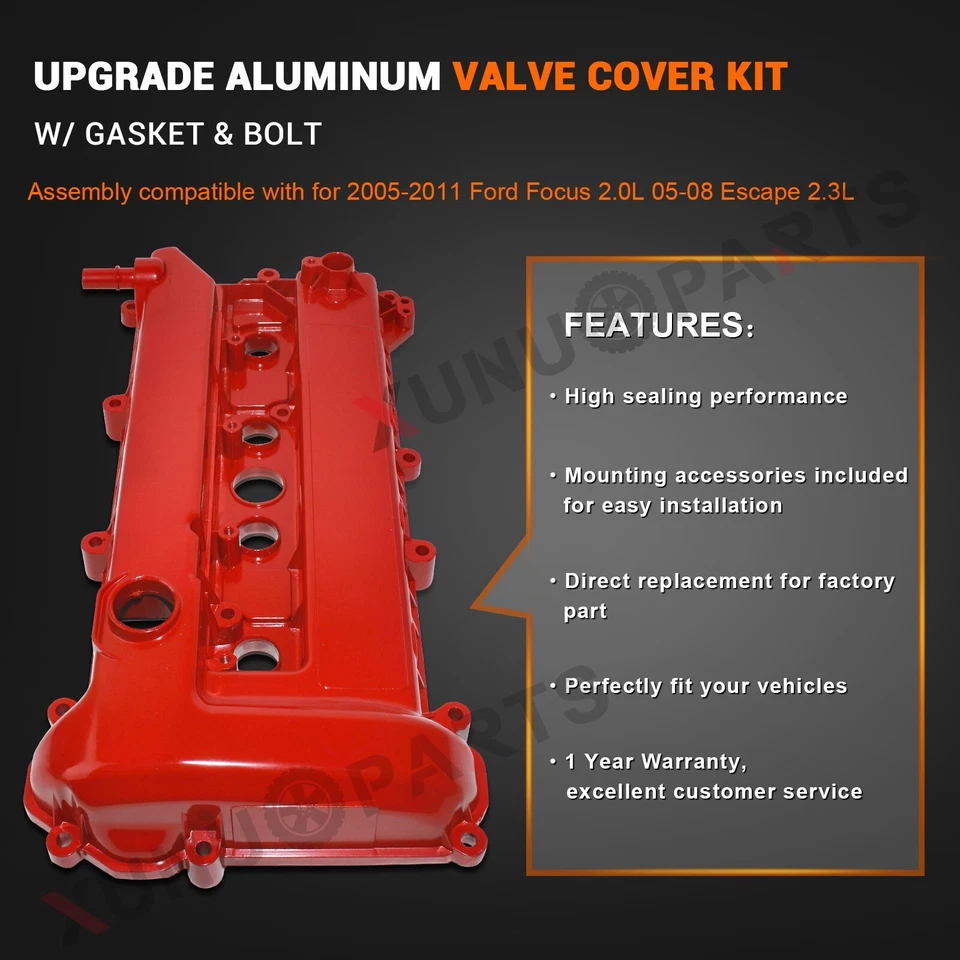 Kit de cubierta de válvula roja de actualización para Ford Focus 2005-2011 2,0 L 05-08 Escape 2,3 L Foto 2 de 4
