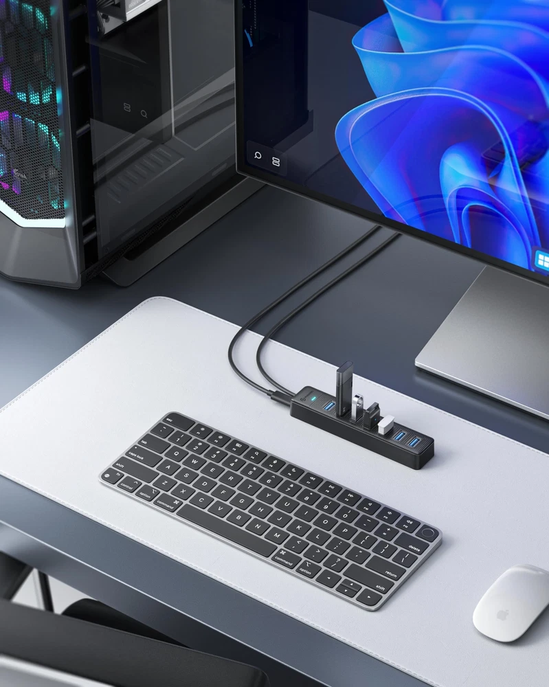7-Port USB 3.0 Hub with 3.3FT Cable for Multiple Devices