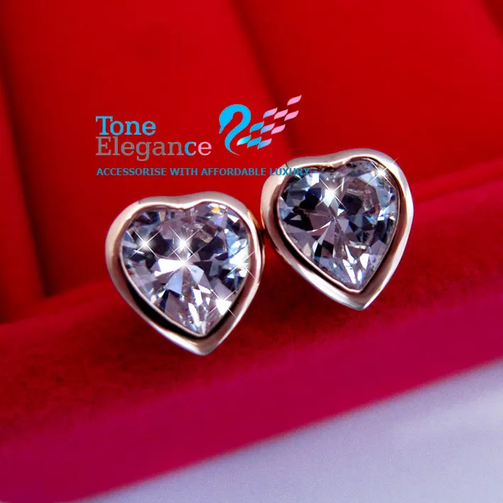 Swarovski crystal heart earrings deals