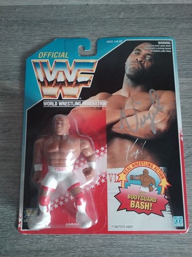 WWF Hasbro Virgil Moc Signed Plus Acrylic slide Bo...