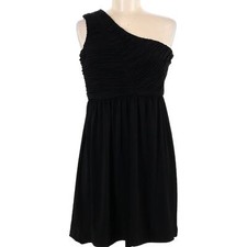 Gianni Bini One Shoulder Black Cocktail Dress Size M | Ruched Little Black Dress