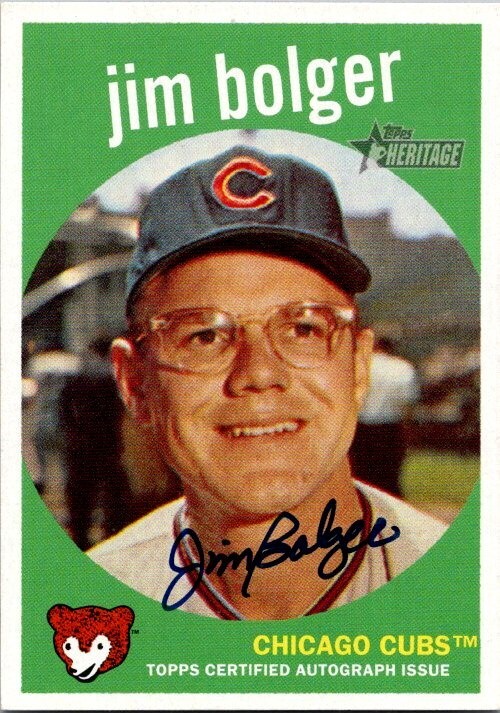 2008 Topps Heritage JIM BOLGER Chicago Cubs Real One AUTO MINT