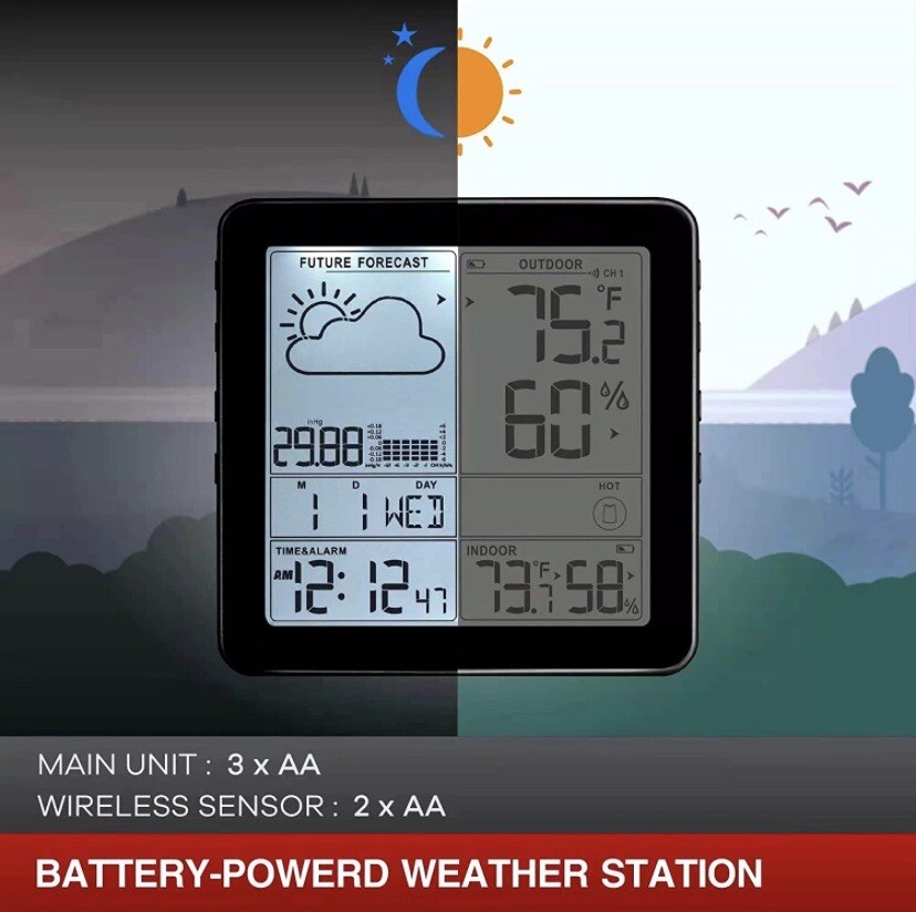 Weather Station Indoor Outdoor Thermometer Wireless Hygrometer Wireless Digital
