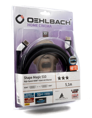 Oehlbach Shape Magic 510 High Speed HDMI-Kabel 5,1m Winkelstecker 4K UHD 289