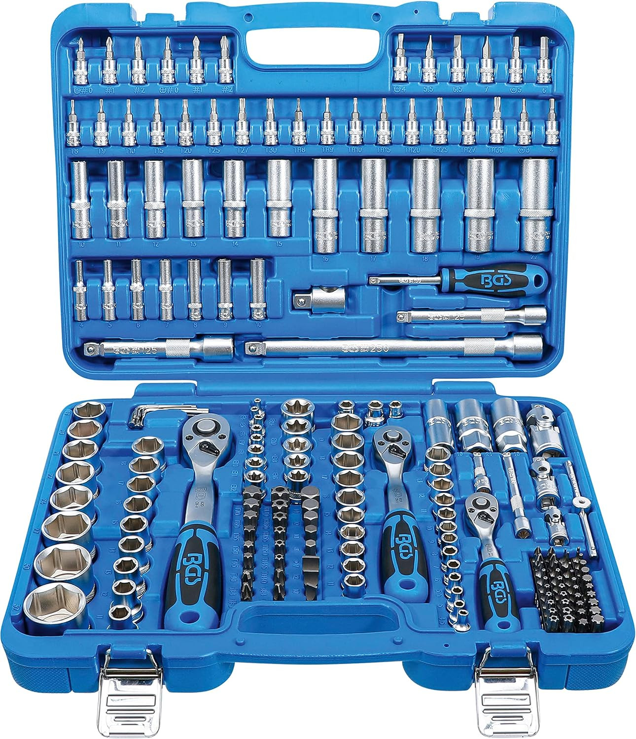 Jeu de douilles à six pans 1/4 3/8 1/2 chrome vanadium 61 pièces 2243