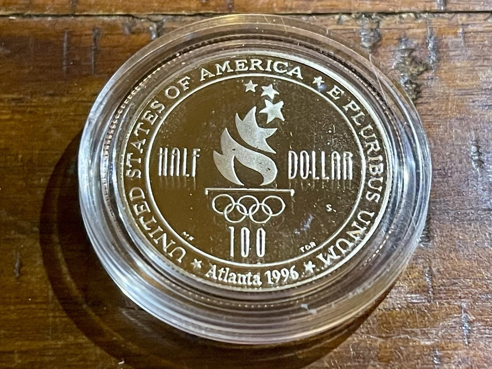 🇺🇸 BU 1996-S Proof Olympics (Swimming) Commemorative Half Dollar w/ capsule - Image 2 of 3