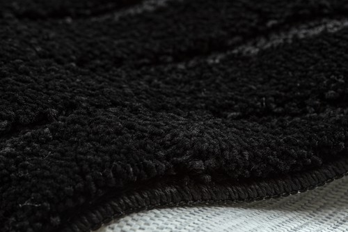 Amazing Modern BATHROOM RUG soft Circle SUPREME WAVEW antislip black - Picture 8 of 10
