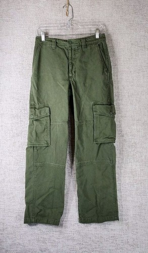 TNA Aritzia Cargo Pants Womens 6 Olive Green Utility Baggy Fit Heavy Cotton