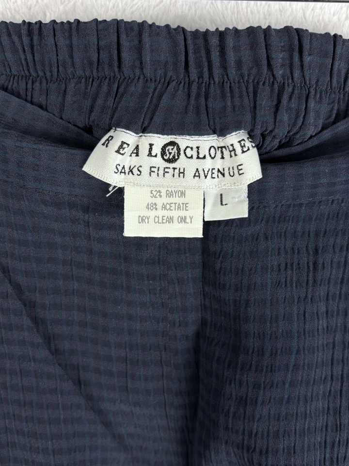 Pantalones para mujer Saks Fifth Avenue Real Clothes azules pierna ancha talla L Foto 4 de 4