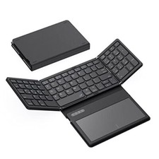 Foldable Bluetooth Keyboard, Portable Full Size Folding Keyboard with Black