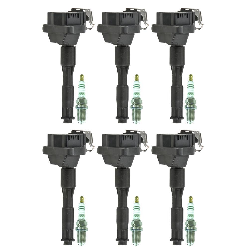 Bosch 6 Ignition Coils  6 Nickel Spark Plugs Kit For BMW E36 M3 Z3 3.2 L6 S52
