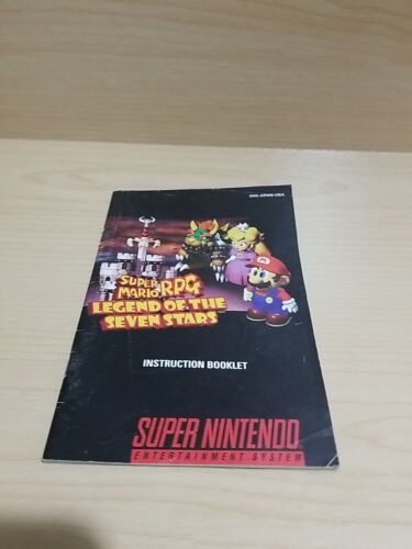 Livret manuel d'instructions Super Mario RPG Super Nintendo SNES uniquement EX+ - Photo 1 sur 3