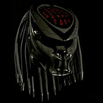 THE KING PREDATOR MOTORCYCLE HELMET BLACK LINE STYE (DOT & ECE CERTIFIED)