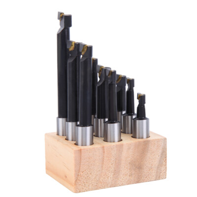 9pcs 12mm Pro Quality Shank Boring Bar Carbide Tipped Bar Lathe Tool Set