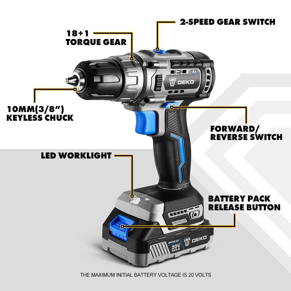 World Premiere】DEKO 20V BRUSHLESS WRENCH IMPACT WRENCH