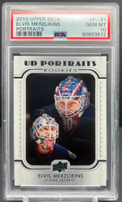 2019 UD Portraits Elvis Merzlikins Rookie PSA 10 GEM Columbus Blue Jackets RC