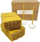 500 Natural 100% Pure Beeswax Taper Candles ( 6") Natural Honey Scent Bulk