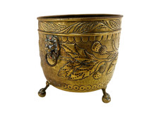Antique 18th Century French Brass Jardiniére - Flowerpot with Lions Heads