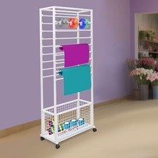 Ribbon Holder Organizer Rack w/Wheels Large Capacity Ribbon Stand Organizer
