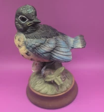 Vintage Josef Originals Blue finch on Wood Base.