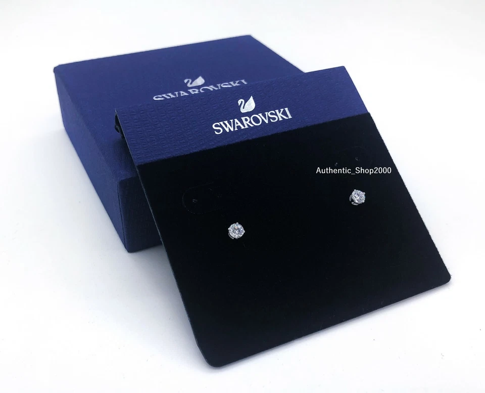 Nuevos Aretes Auténticos Marca SWAROVSKI Rodio Atraer Redondos PE 5408436 Foto 2 de 4