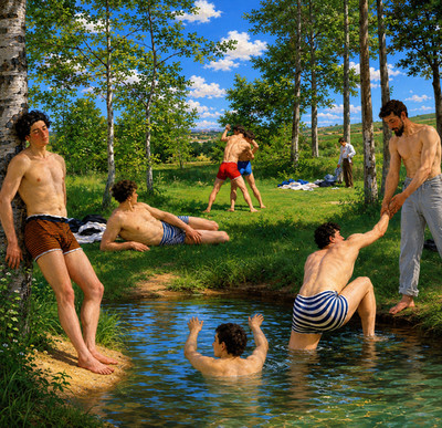 Frederic Bazille Bathers Summer Scene 1869 Figure Fine Art Print 17''x22''