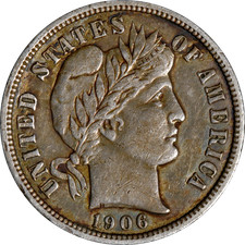 1906-P Barber Dime