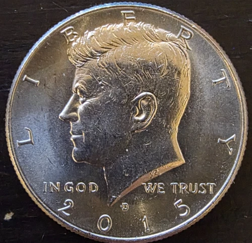 JFK HALF DOLLAR - 2015 D - VERY LOW MINTAGE - NIFC - BU - FREE SHIPPING