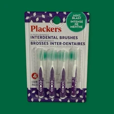Plackers Dental Floss🦷 Brushes 4 Pack Hard to Reach Places New