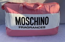 Moschino Fragrances quilted holdall Bag pink/white/black (large)