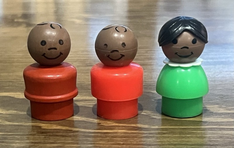 Vintage Fisher Price Little People African American Girl and Boys