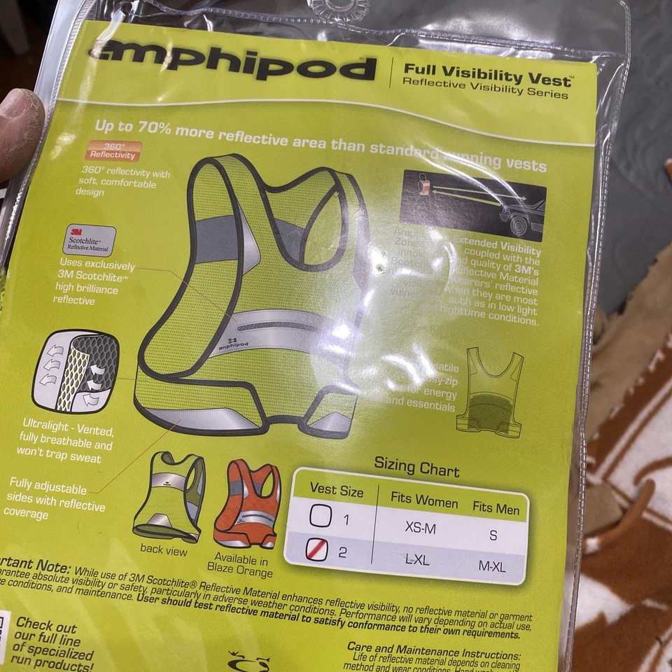 Amphipod Full Visibility Vest Yellow/Silver - Image 2 of 3