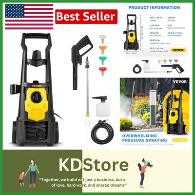 #ad Versatile Electric Pressure Washer 2000 PSI Ideal for Cars Patios and Fences $160.99