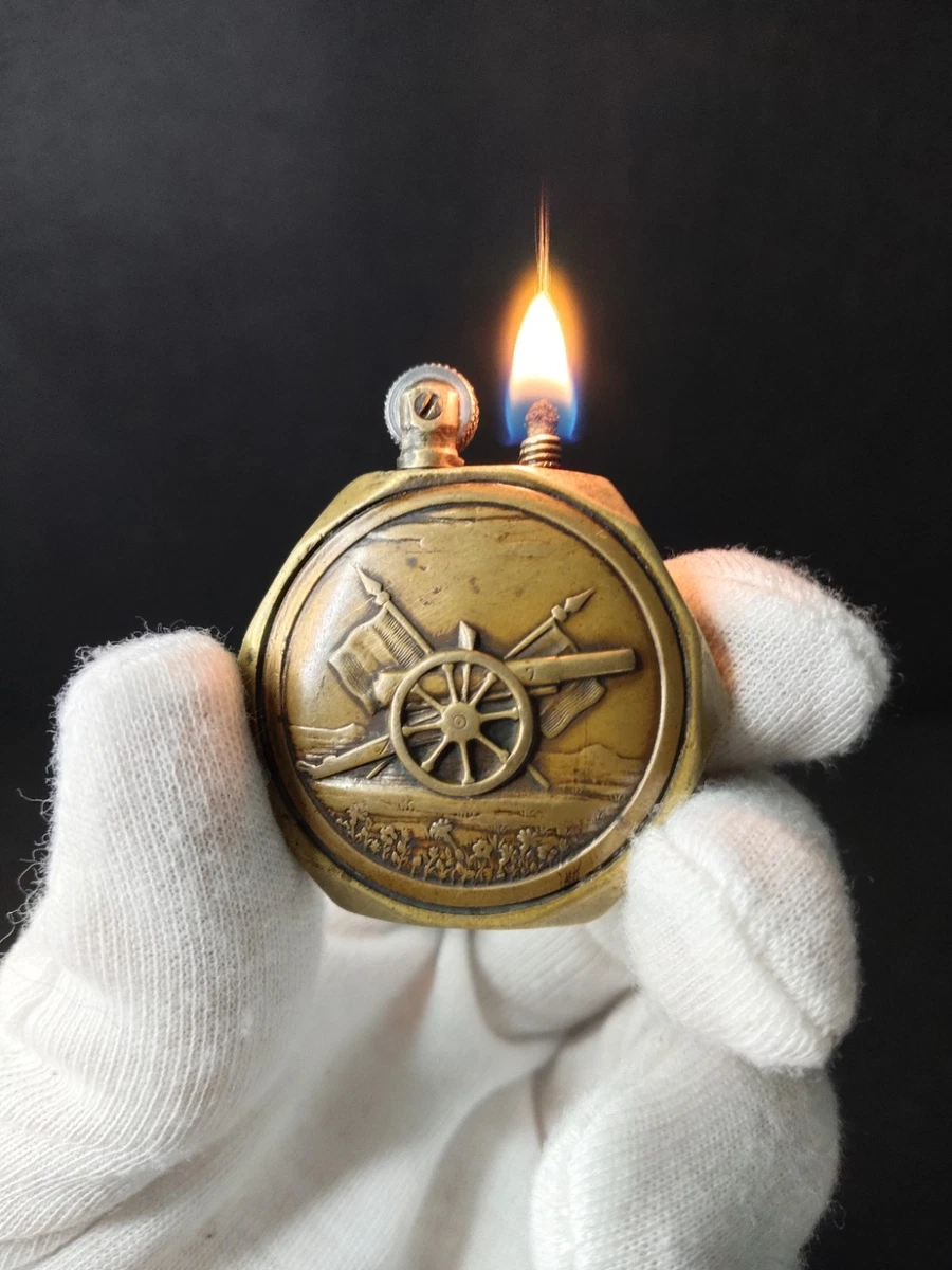 JIFENG Accendini a benzina retrò in ottone Collezione antica Accendisigari da uomo in metallo regalo 27 * 61mm  15