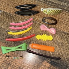 Lot 14 Vintage Children  s Barrettes Hair Pins Goody Style More Metal Backs Too
