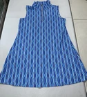 Lulu-B Dress Women's XL Sleeveless Zip Collar UPF 50+ Geometric Resort Beach